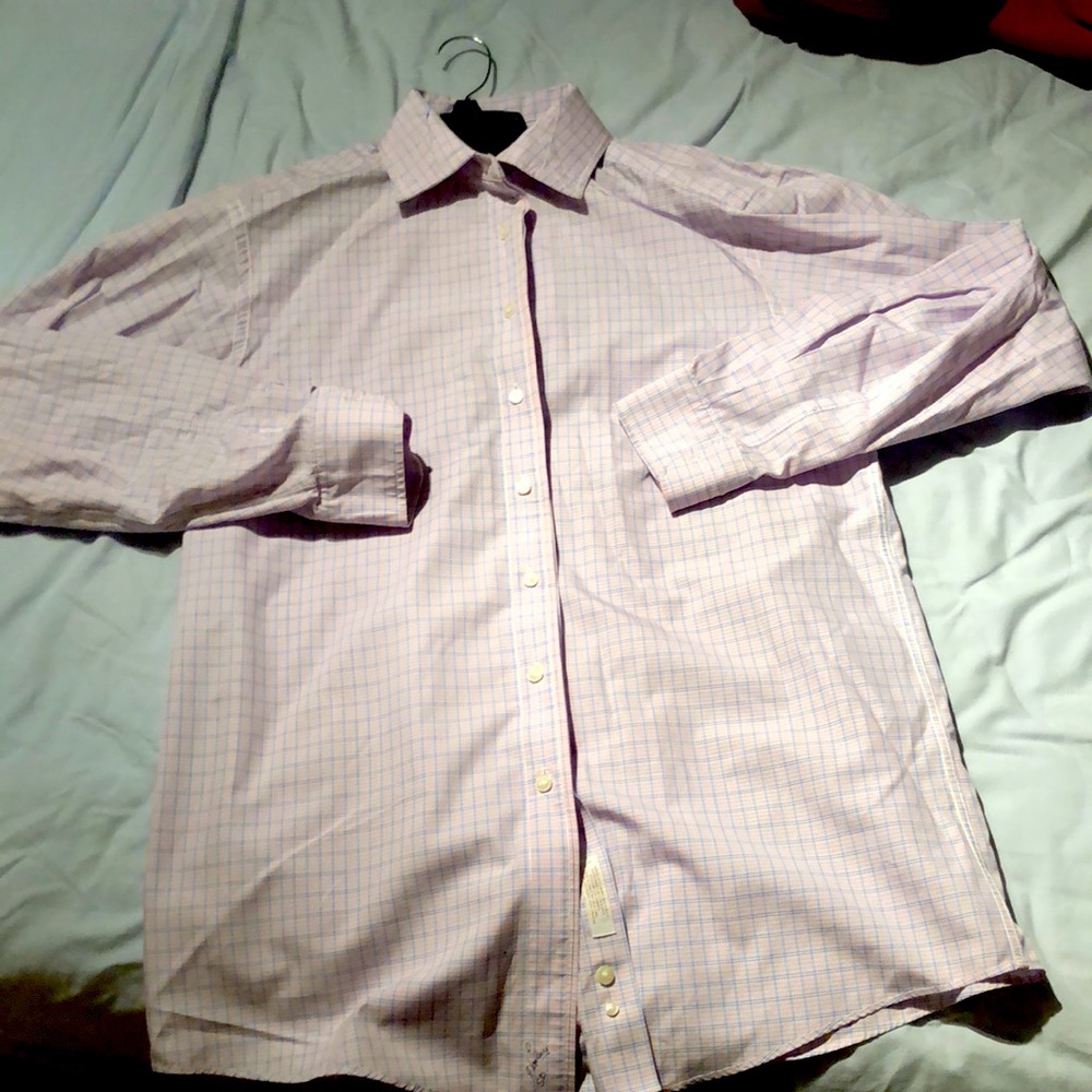 Long Sleeve Button Down Pink & Blue